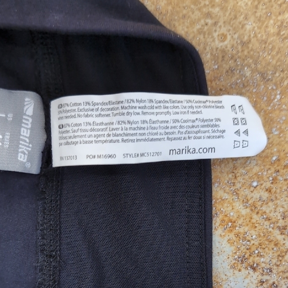 NWT Marika | Stretchy Black Bike Athletic Shorts with Wide Waistband Size L - Picture 5 of 8